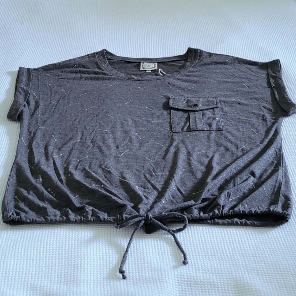 TRU Self Charcoal Space Dye Arrow🏹 Top - NWT - Picture 9 of 11